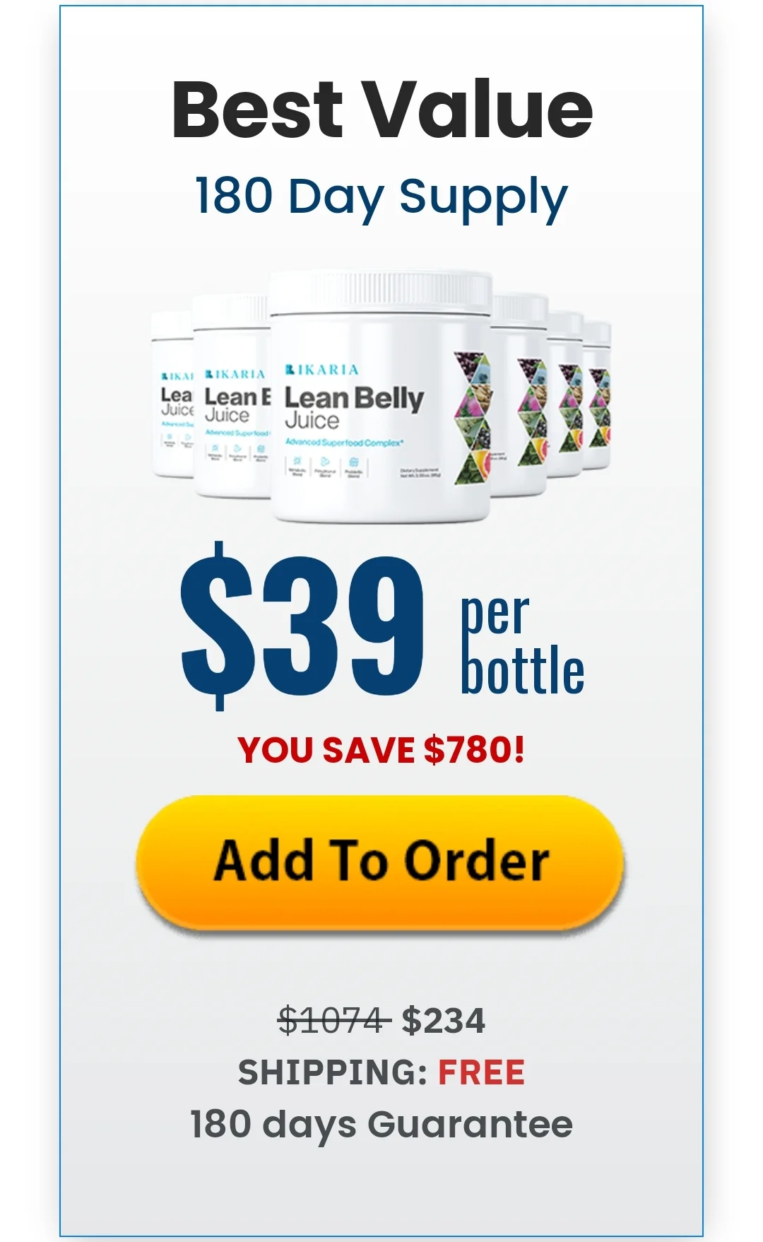 Ikaria Lean Belly Juice™ 6 bottles pricing